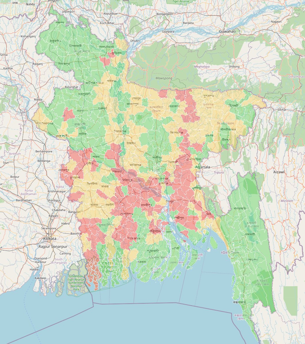 Interactive map of Bangladesh